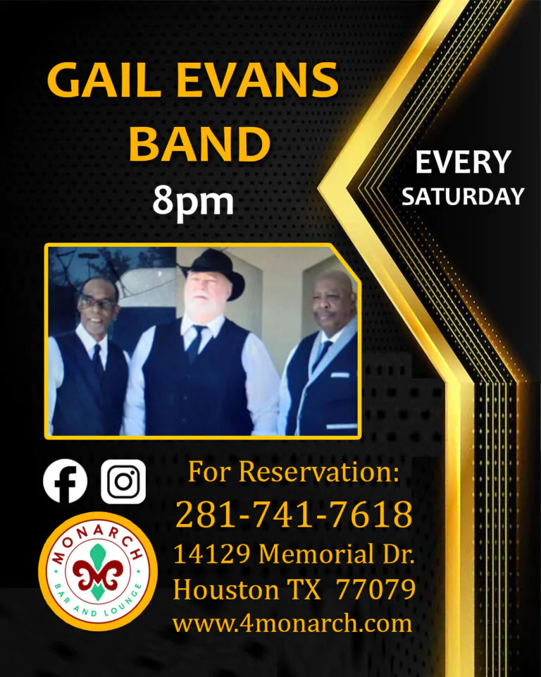 Live band performance during Saturday night live music Houston at Monarch Bar & Lounge