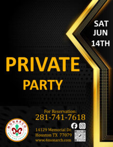 private party at Monarch bar and grill