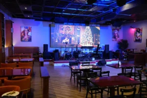 Mexican restaurant with stage and LED screen in Houston