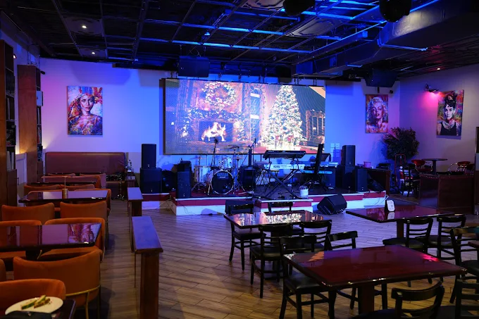 Mexican restaurant with stage and LED screen in Houston